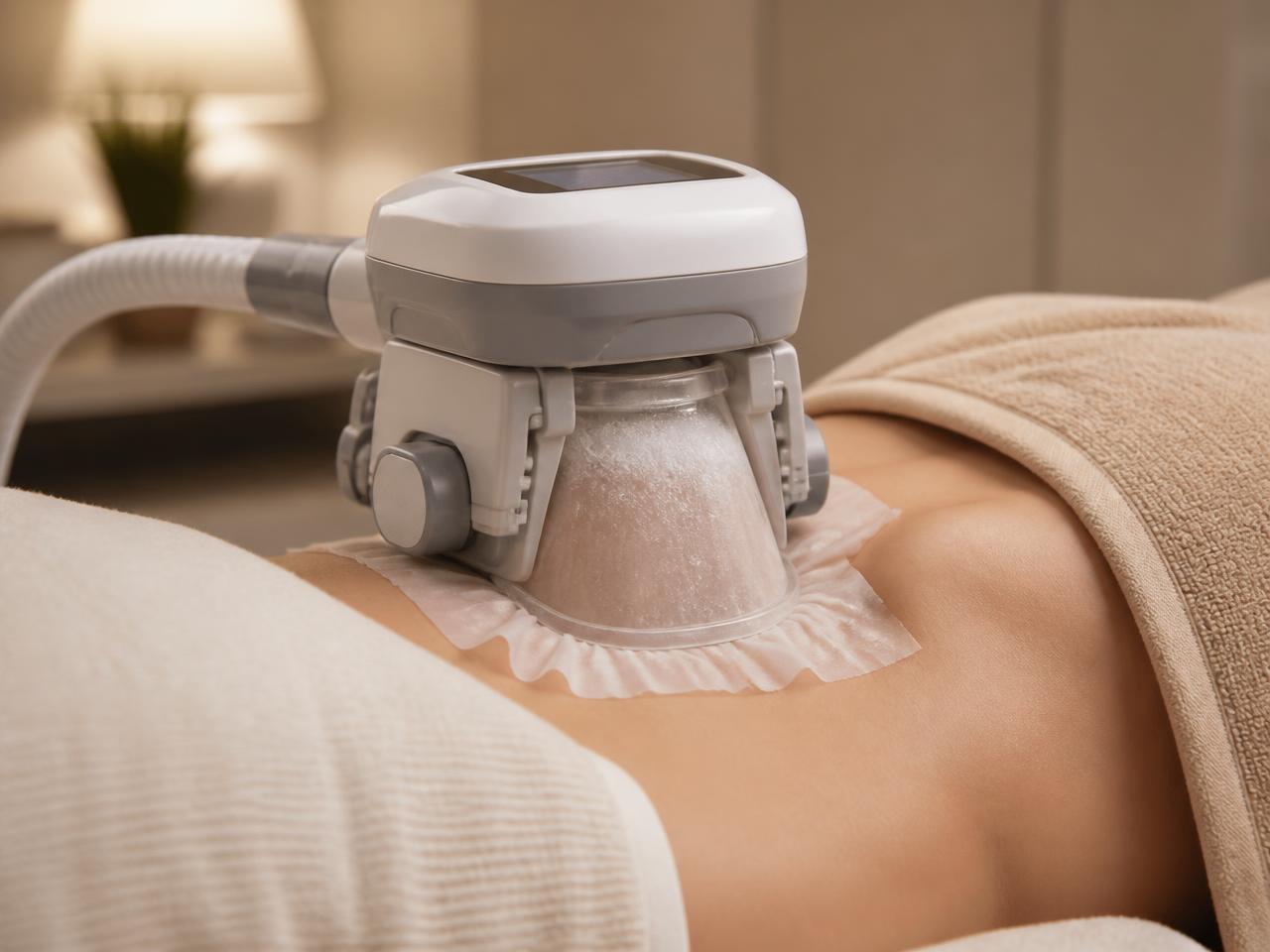 Fat freezing treatment illustration